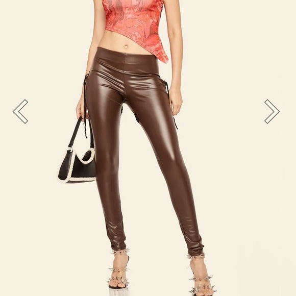 Pants - 🤎Dolls Kill Lace Up Leggings🤎